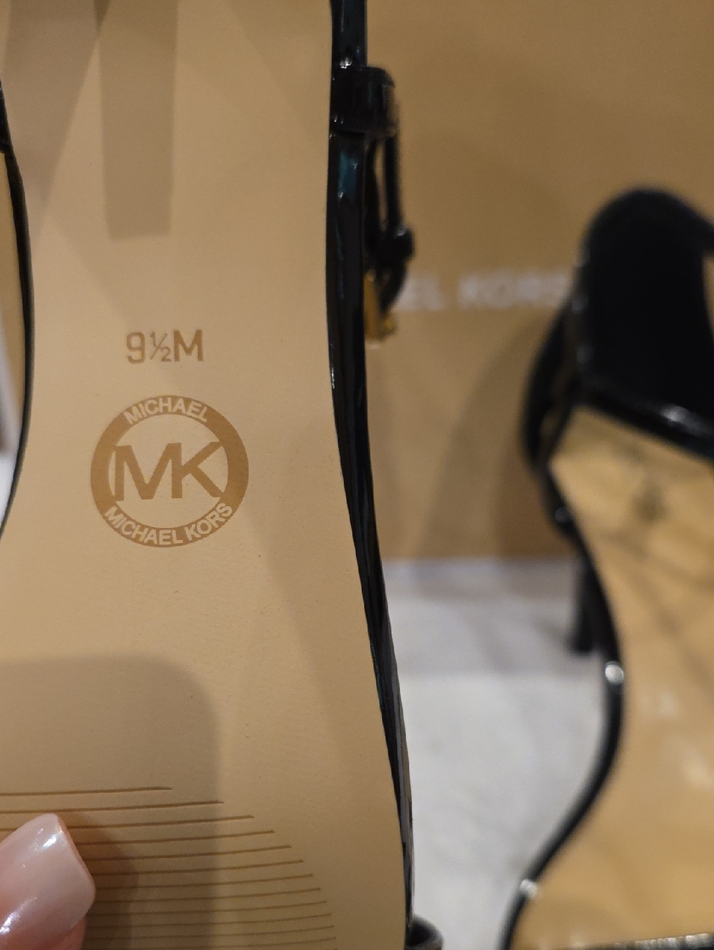 Michael Kors Black Patent Leather Ankle-Strap Heels - Picture 3 of 7